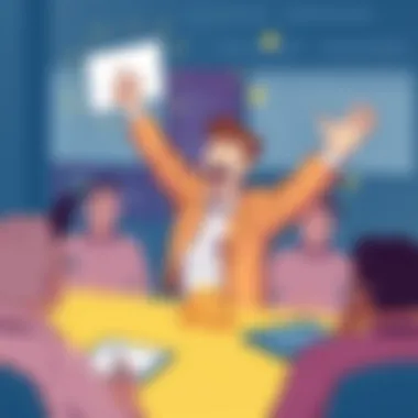 Visual representation of a successful bidder celebrating their win in an auction.