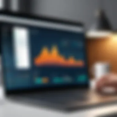 Data Analysis for Sales Enhancement A business professional analyzing data on a laptop